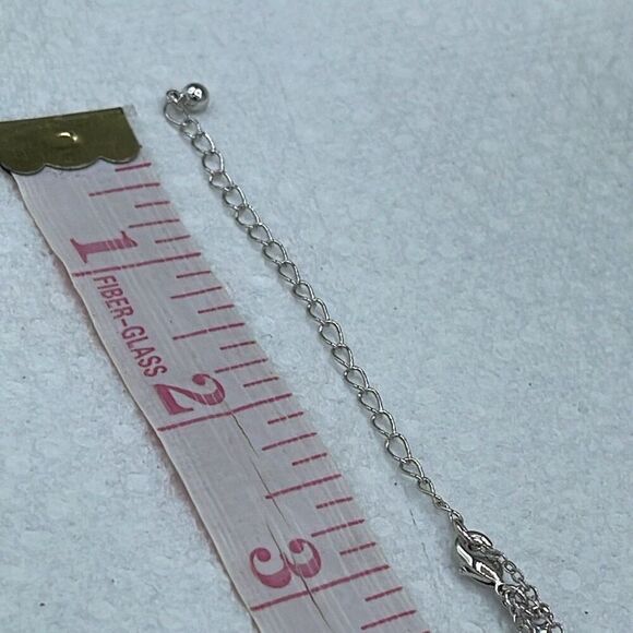 A.U. Ribbon and Hope Rhodium plated CZ necklace. - Picture 10 of 11